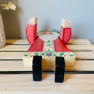 Folk Art Santa Wood Moveable Arms Vintage Christmas Display Hand ...
