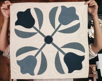 Wall Hanging Sewing Pattern PDF, Quilt Pattern PDF, Floral Applique Patchwork Wall Hanging, Confident Beginner Tutorial