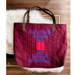 Quilted Tote Bag Sewing Pattern PDF – Patchwork Market Tote Pattern – Handmade Gift for Mom – Instant Download