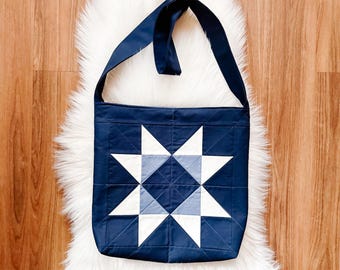 Quilted Tote Bag Sewing Pattern PDF – Patchwork Tote Pattern – Handmade Gift for Mom – Beginner Quilting Pattern