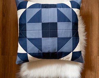 Pillow Cover Quilt Pattern PDF, Quilted Pillow Sewing Pattern PDF, Half Square Triangle Patchwork Pillow, Beginner Friendly Cushion Tutorial