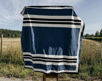 Throw Quilt Pattern PDF, Modern Striped Quilt Tutorial, Confident Beginner Straight-Piecing Project