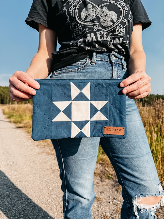 Quilted Zipper Pouch Pattern PDF – Ohio Star Bag Pattern – Cosmetic Bag Sewing Pattern – Patchwork Zipper Pouch – Instant Download