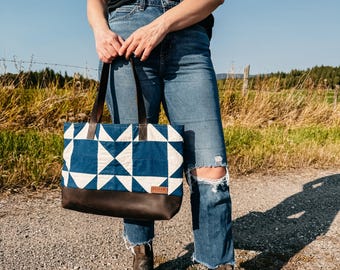 The Leah Tote Quilted Tote Pattern PDF - Quilted Tote Bag Pattern - Intermediate - Instant Download Sewing Pattern