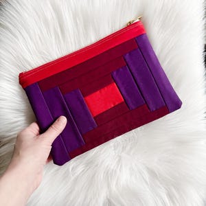 Zipper Pouch Pattern PDF Quilted Pouch Pattern Makeup Bag Sewing Pattern Cosmetic Bag Pattern Patchwork Pouch Intermediate Sewing