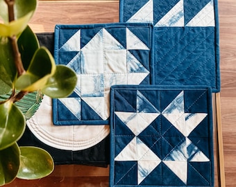Potholder Sewing Pattern PDF, Quilt Pattern PDF, HST Patchwork Potholder, Beginner Quilted Tutorial