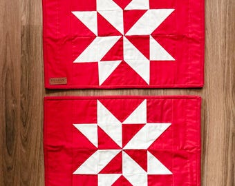 ペパーミント渦巻きプレースマットキルトパターン | 初心者向けHST（PDF）