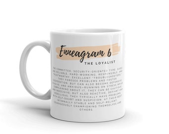 Enneagram 6 White glossy mug