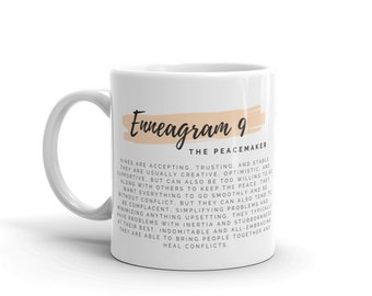 Enneagram 9 White glossy mug