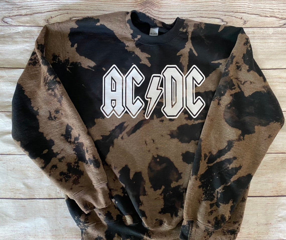 AC/DC Bleached Sweatshirt - Etsy