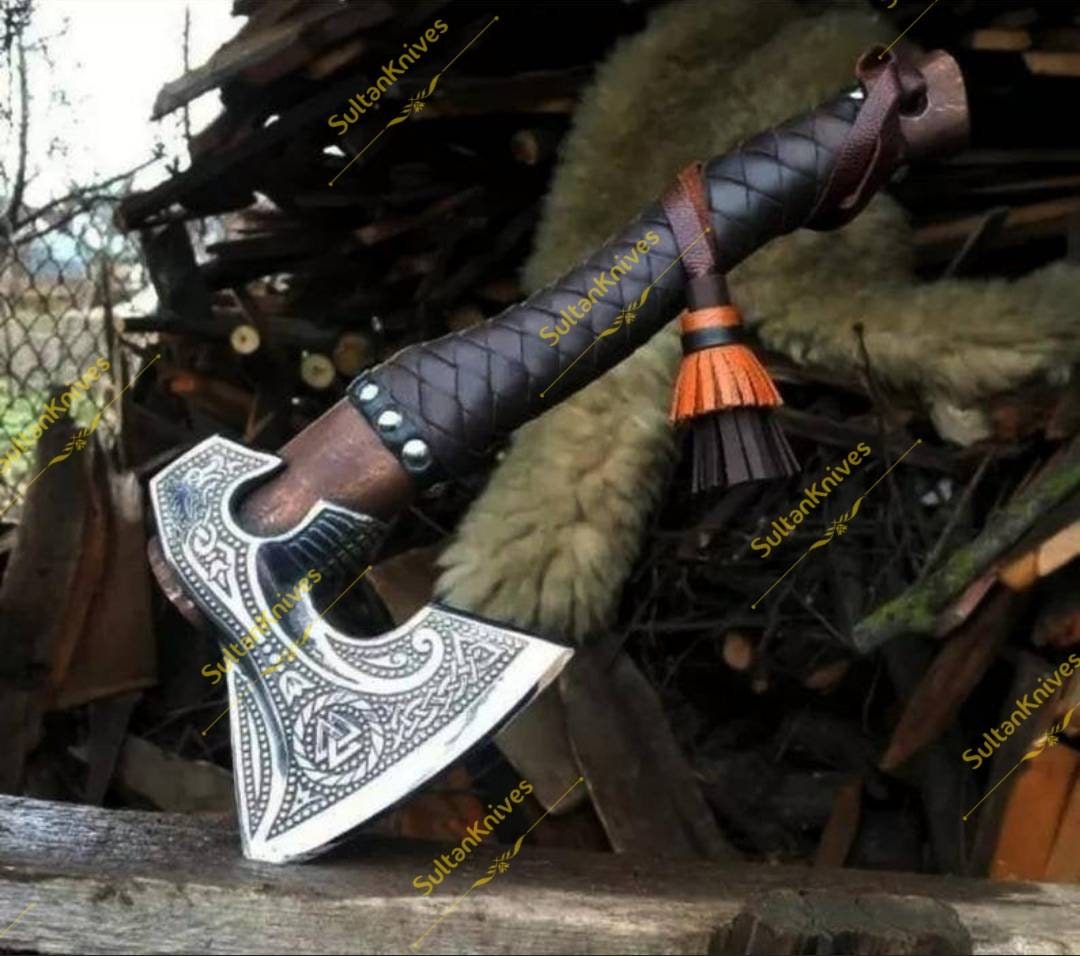 Viking Axe PERSONALIZED GIFT Custom Hand-made Engraved on Carbon Stee…