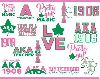 AKA svg, Alpha Kappa Alpha Sorority svg, Greek Letters PNG, Greek Svg, Digital Download for Cricut + Silhouette