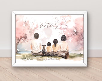 Mothers day gifts, gift for mum, mum gift, family print, dog mum mothers day, personalised gift for mother, dog lover gift, grandmother gift
