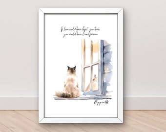 cat memorial gift, personalised cat gift, pet sympathy gift, cat loss gift, custom cat gift, cat bereavement gift, pet memorial gift