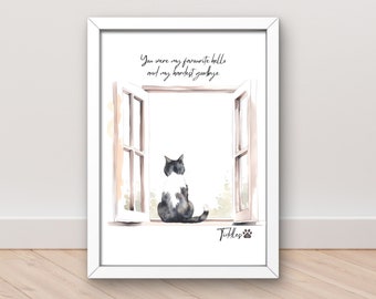cat memorial gift, personalised cat gift, pet sympathy gift, cat loss gift, custom cat gift, cat bereavement gift, pet memorial gift