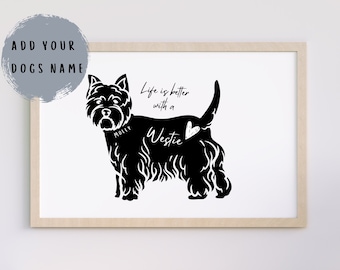 Westie gifts, gifts for dog lovers, dog gifts for owners, from the dog, dog dad, dog mum gift, print, dog gifts, for dog owners