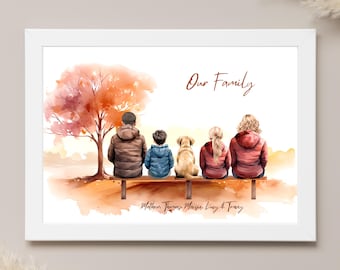 Mothers day gifts, gift for mum, mum gift, family print, dog mum mothers day, personalised gift for mother, dog lover gift, grandmother gift