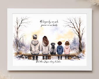 dog memorial gift for loss of dog, pet memorial gift, family print, custom pet portrait, dog loss gift, family portrait, dog memorial