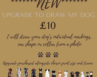 DRAW MY DOG - No product will be sent by purchasing this product alone. It must be accompanied by a purchase of a design from my shop