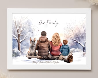Mothers day gifts, gift for mum, mum gift, family print, dog mum mothers day, personalised gift for mother, dog lover gift, grandmother gift