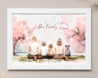 Mothers day gifts, gift for mum, mum gift, family print, dog mum mothers day, personalised gift for mother, dog lover gift, grandmother gift