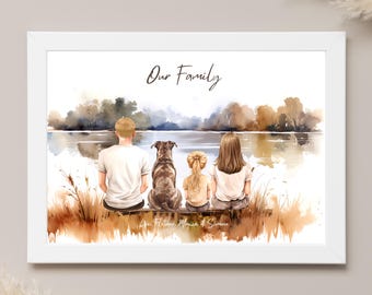 Mothers day gifts, gift for mum, mum gift, family print, dog mum mothers day, personalised gift for mother, dog lover gift, grandmother gift