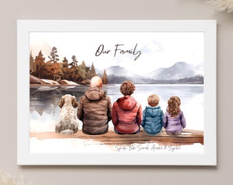 Mothers day gifts, gift for mum, mum gift, family print, dog mum mothers day, personalised gift for mother, dog lover gift, grandmother gift