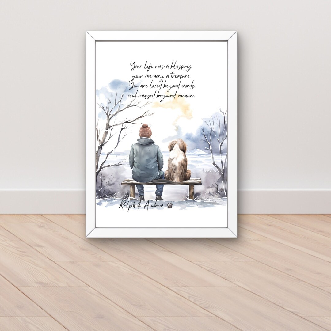 QileQPet Cadeau Commémoratif Pour Animal De Compagnie Pour La Perte D'un Chien Et D'un Chat, Ornement Commémoratif Pour Animal De Compagnie Avec Bracelet, Ornement Pour Chien De 15 Cm, Motif Pont