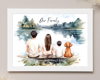 Mothers day gifts, gift for mum, mum gift, family print, dog mum mothers day, personalised gift for mother, dog lover gift, grandmother gift
