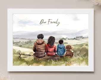 Mothers day gifts, gift for mum, mum gift, family print, dog mum mothers day, personalised gift for mother, dog lover gift, grandmother gift