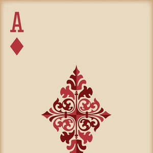 Playing Card Wall Art, Playing Card Print, Man Cave Decor, &quot;Ace of Diamonds&quot;