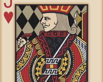 Playing Card Wall Art, Playing Card Print, Man Cave Decor, "Jack of Hearts"