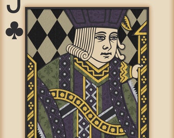Playing Card Wall Art, Playing Card Print, Man Cave Decor, "Jack of Clubs"
