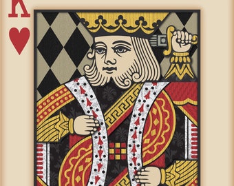 Playing Card Wall Art, Playing Card Print, Man Cave Decor, "King of Hearts"
