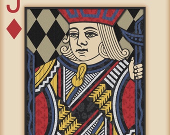 Playing Card Wall Art, Playing Card Print, Man Cave Decor, "Jack of Diamonds"