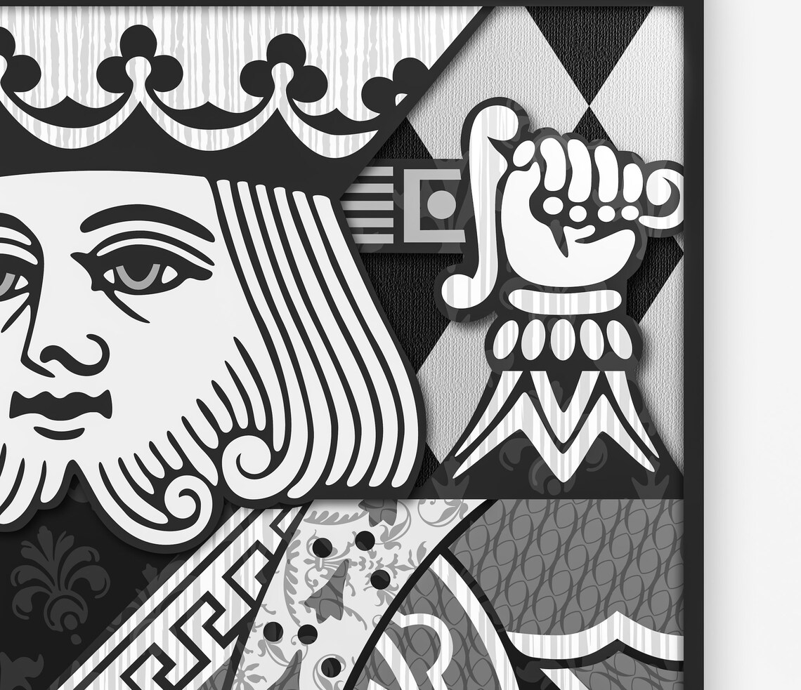 Playing Card Wall Art, Playing Card Print, Man Cave Decor, King of Hearts Etsy.de