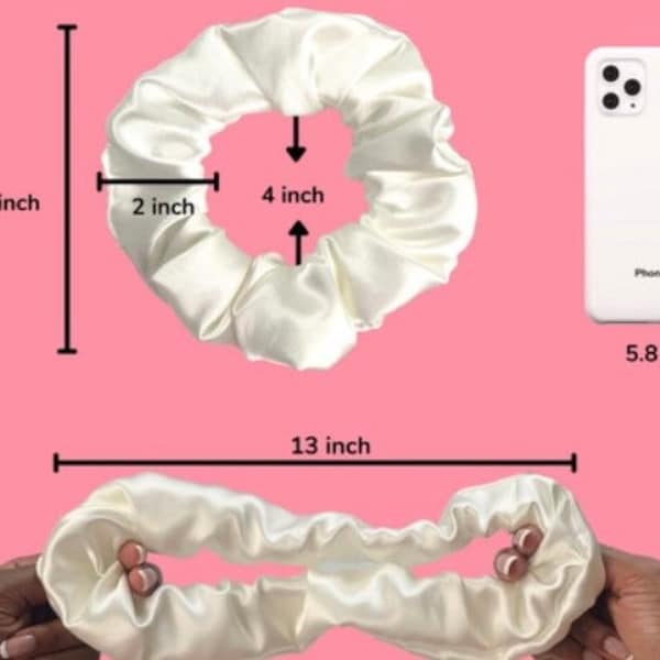 Extra Stretchy Scrunchies for Thick Hair Extra Large Scrunchie for Afro Hair Huge Scrunchie Oversized. XL Scrunchie Satin Hair Tie Gift