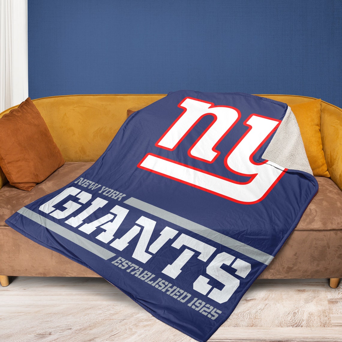 NFL New York Giants Throw Sherpa Fleece Blanket Etsy