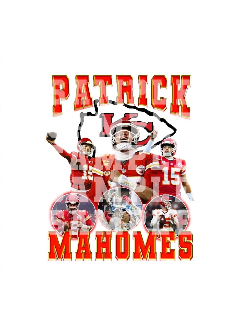 Patrick Mahomes 90's Style PNG for DTF & SUBLIMATION Files (high ...