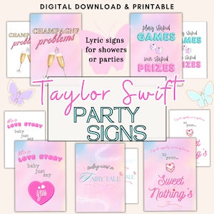 Signos de fiesta de Taylor Swift, despedida de soltera amante, ella encontró a su amante, decoración de fiesta de Taylor Swift, decoración de despedida de soltera, despedida de soltera de Taylor Swift