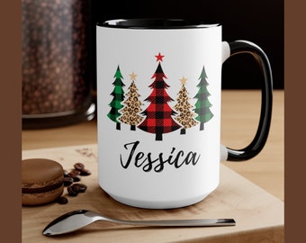 Personalized Christmas Tree Coffee Mug Holiday Coffee Mug,Seasonal Coffee Mug,Winter Coffee Mug, Christmas Décor,Hot Chocolate Mug Xmas Tree