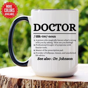 Doctor definition Mug, Custom Doctor Mug, Gift for Doctor, Medical School Graduation Gift, Personalized Dr Mug, Physician Appreciation Gift