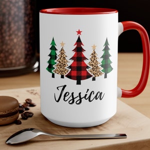 Personalized Christmas Tree Coffee Mug Holiday Coffee Mug,Seasonal Coffee Mug,Winter Coffee Mug, Christmas Décor,Hot Chocolate Mug Xmas Tree