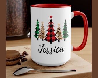 Personalized Christmas Tree Coffee Mug Holiday Coffee Mug,Seasonal Coffee Mug,Winter Coffee Mug, Christmas Décor,Hot Chocolate Mug Xmas Tree