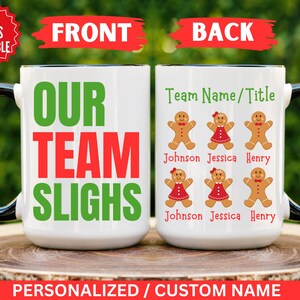 Our Team Slighs, Employee Christmas Gifts Bulk,Coworker Christmas Gift,Best Team Ever Mug,Employee Appreciation,Office Holiday Party Present