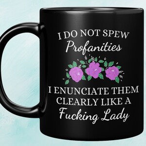 I Do Not Spew Profanities I Enunciate Them Clearly Like A Fucking Lady Funny Mug  Sarcastic Mug Best Friend Gift Coffee Mug Snarky Gift