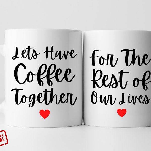 Let's Have Coffee Together For The Rest Of Our Lives Couples Coffee Set Engagement Gift Idea-Wedding Gift Engagement Gift Anniversary Gift