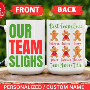 Our Team Slighs, Employee Christmas Gifts Bulk,Coworker Christmas Gift,Best Team Ever Mug,Employee Appreciation,Office Holiday Party Present