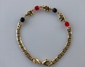 Elephant Bracelet,Gold Layered Bracelet Mariner link gold bracelet, good luck bracelet, protection bracelet