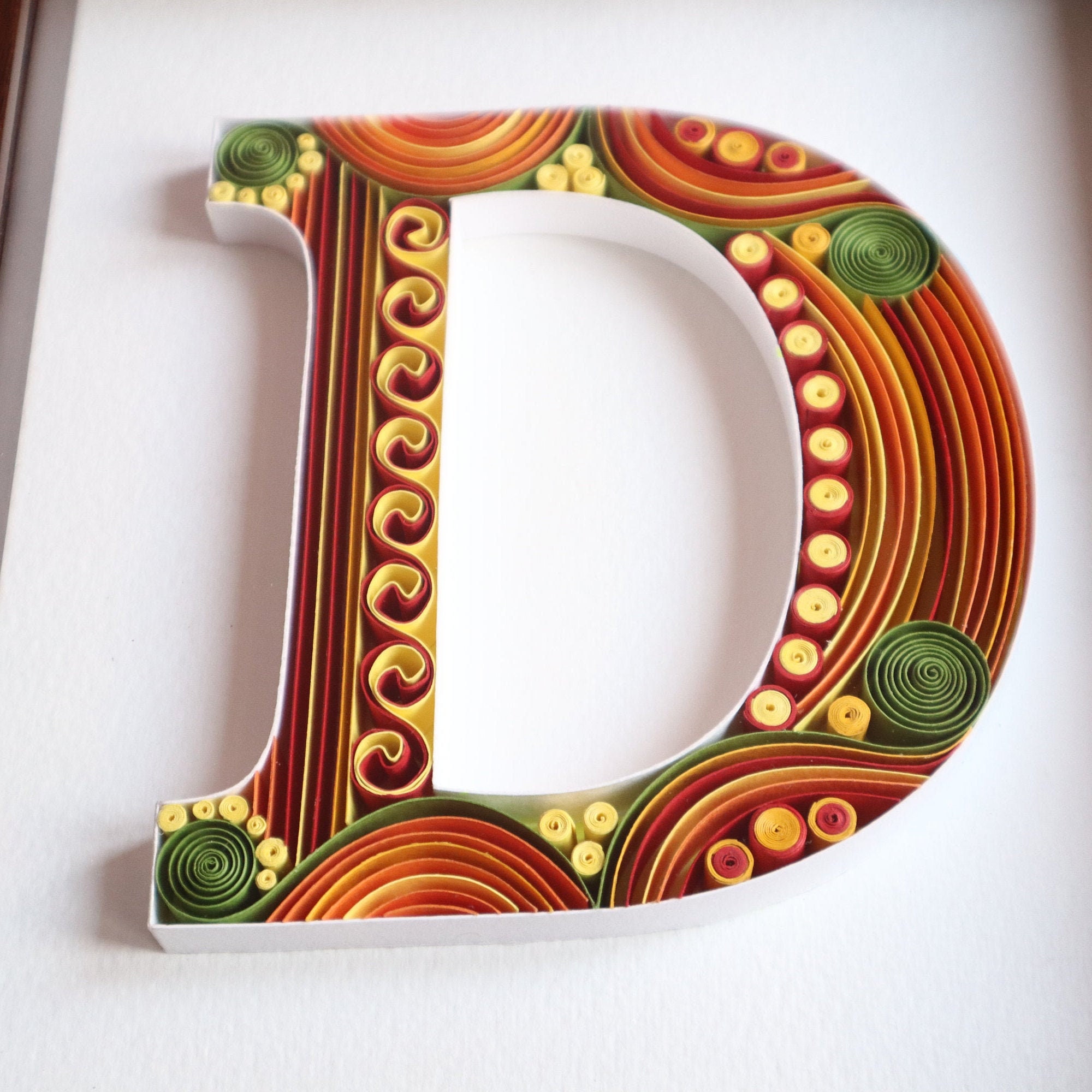 Quilling alphabet name initial of Letter D personalized wall Etsy